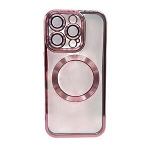 iPhone 16 Pro Clear Protective Case Pink Metallic Trim NEW